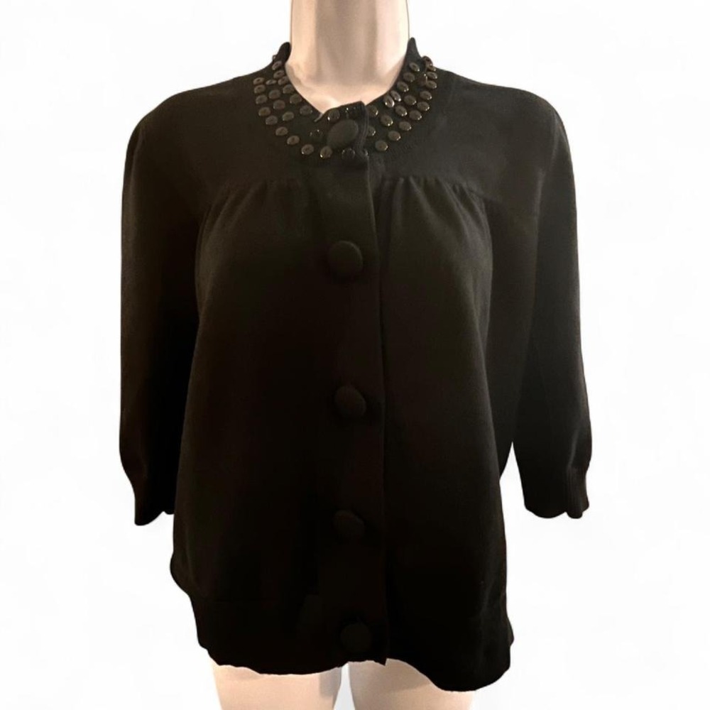 Cinnamon & Cinder Black 3/4 Sleeve Button Collar Cardigan Size L Cottagecore
